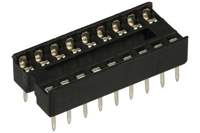 Socket; standard DIP; DIP18p; 2,54mm; narrow 0,3" (7,62mm); 18 ways; 2x9; through hole; tinned; 4,8mm; RoHS