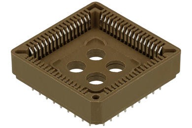 Socket; PLCC; P68pG; 2,54mm; 68 ways; 4x17; through hole; gold plated; 8,1mm; RoHS