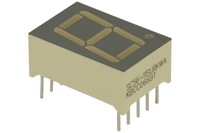 Wyświetlacz; LED; SC56-11SURKWA; pojedynczy; czerwony; katoda; 7-segmentowy; 14,22mm; 12,7mm; 19,05mm; Kolor tła: szary; 14÷34mcd; 630nm; Kingbright; 20mA; 1,85V