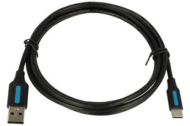 Kabel; USB; COKBG; wtyk USB-A 2.0; wtyk USB-C 2.0; 1,5m; czarny; okrągły; PVC; VENTION; RoHS