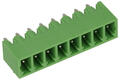 Terminal block; EDV-3.81-08P; 8 ways; R=3,81mm; 9,3mm; 8A; 300V; through hole; straight; closed; green; KLS; RoHS; STL1550