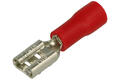 Connector; 4,8x0,5mm; flat female; insulated; 01106-FDD1.25-187(5); red; straight; for cable; 0,5÷1,5mm2; crimped; 1 way; KLS