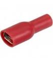 Connector; 6,3x0,8mm; flat female; whole insulated; 01109-FDFD1.25-250; red; straight; for cable; 0,5÷1,5mm2; tinned; crimped; 1 way