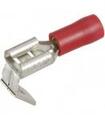 Connector; 6,3x0,8mm; flat male/female; insulated; 01110-FBFD1-250; red; straight; for cable; 0,5÷1,5mm2; tinned; crimped; 1 way