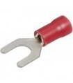 Cord end terminal; M5; fork; insulated; 01101-SVS1.25-5; red; straight; for cable; 0,5÷1,5mm2; tinned; crimped