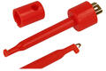 Test clip; R8-60-B; hook type; 1,7mm; black; 60mm; pluggable (2mm banana socket); 6A; 60V; phosphor bronze; ABS; Koko-Go; RoHS