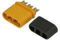 Plug; DC power; MR30-M; 3 ways; straight; for cable; yellow; solder; 15A; 500V; polyamide (PA); brass; Amass
