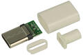 Plug; USB C; 007476; USB 2.0; white; for cable; straight; solder; copper alloy; RoHS