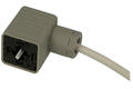 Socket; electrovalve; GDM3009 2+PE; 3 ways; A format; polyamide (PA); angled 90°; with 1,5m cable; screw; 5A; 250V; 0,5mm2; IP65; Hirschmann