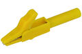 Crocodile clip; 27.258.3; yellow; 56mm; pluggable (4mm banana socket); 15A; 300V; safe; nickel plated brass; Amass; RoHS