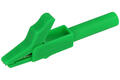 Crocodile clip; 27.258.4; green; 56mm; pluggable (4mm banana socket); 15A; 300V; safe; nickel plated brass; Amass; RoHS