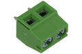 Terminal block; ELK508V-02P; 2 ways; R=5,08mm; 10mm; 13,5A; 300V; through hole; straight; square hole; slot screw; screw; vertical; 0,14÷1,5mm2; green; Dinkle; RoHS