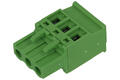 Terminal block; pluggable; 2ESDP-03P; 3 ways; R=5,08mm; 26,05mm; 15A; 300V; for cable; straight; square hole; slot screw; screw; green; Dinkle; RoHS