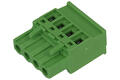 Terminal block; pluggable; 2ESDP-04P; 4 ways; R=5,08mm; 26,05mm; 15A; 300V; for cable; straight; square hole; slot screw; screw; green; Dinkle; RoHS
