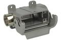 Connector housing; Han A; 09200100291; 10A; metal; straight; for panel; entry for PG11 cable gland; with single locking lever; one side cable entry; grey; IP65; Harting; RoHS