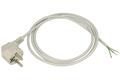 Kabel; zasilający; UNISCH; wtyk sieciowy CEE 7/7 kątowy; przewody; 1,5m; szary; 3 żyły; 0,50mm2; PVC; okrągły; linka; Cu; RoHS