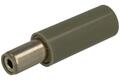 Plug; 2,1mm; DC power; 5,5mm; NES/J 21 GRAU; straight; for cable; solder; 0,5A; 12V; plastic; RoHS
