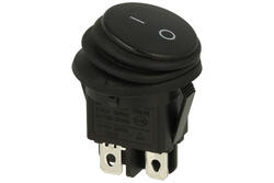 Switch; rocker; OKR 0-1 B; ON-OFF; 2 ways; black; no backlight; bistable; 4,8x0,8mm connectors; 20mm; 2 positions; 6A; 250V AC