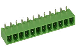 Terminal block; EDR-3.81-12P; 12 ways; R=3,81mm; 7mm; 8A; 300V; through hole; angled 90°; closed; green; KLS; RoHS; STL1550