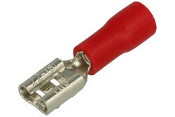 Konektor; 4,8x0,5mm; płaski nasuwka; izolowany; 01106-FDD1.25-187(5); czerwony; proste; na przewód; 0,5÷1,5mm2; zaciskany; 1 tor