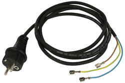Kabel; zasilający; KZWP7/7; wtyk sieciowy CEE 7/7 prosty; przewody; 2m; czarny; 3 żyły; 1,00mm2; 10A; okrągły; linka; CCA