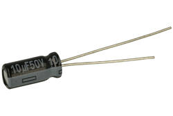 Kondensator; niskoimpedancyjny; elektrolityczny; EEUFR1H100; 10uF; 50VDC; FR-A; fi 5x11mm; 2mm; przewlekany (THT); luzem; Panasonic; RoHS