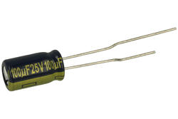 Capacitor; Low Impedance; electrolytic; EEUFC1E101SH; 100uF; 25V; FR-A; diam.6,3x11mm; 2,5mm; through-hole (THT); tape; Panasonic; RoHS