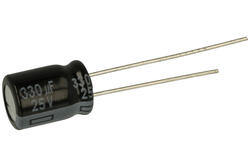 Capacitor; Low Impedance; electrolytic; EEUFR1E331; 330uF; 25V; FR-A; diam.8x11,5mm; 3,5mm; through-hole (THT); bulk; Panasonic; RoHS