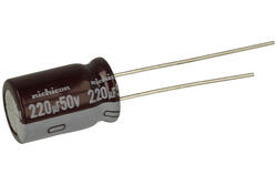 Kondensator; niskoimpedancyjny; elektrolityczny; UPW1H221MPD; 220uF; 50V; UPW; fi 10x16mm; 3,5mm; przewlekany (THT); luzem; Nichicon; RoHS