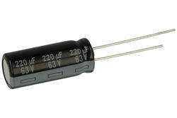 Kondensator; niskoimpedancyjny; elektrolityczny; EEUFR1J221LB; 220uF; 63V; FR-A; fi 10x25mm; 5mm; przewlekany (THT); taśma; Panasonic; RoHS