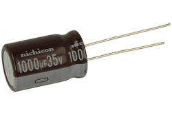 Kondensator; niskoimpedancyjny; elektrolityczny; UPW1V102MHD; 1000uF; 35V; UPW; fi 12,5x25mm; 5mm; przewlekany (THT); taśma; Nichicon; RoHS
