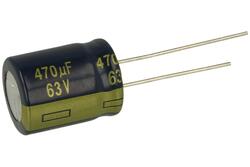 Capacitor; Low Impedance; electrolytic; EEUFC1J471; 470uF; 63V; FR-A; fi 16x20mm; 7,5mm; through-hole (THT); bulk; Panasonic; RoHS