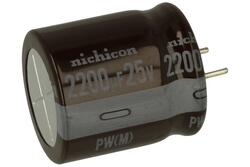 Capacitor; Low Impedance; electrolytic; UPW1E222MHDF; 2200uF; 25V; UPW; fi 18x20mm; 5mm; through-hole (THT); tape; Nichicon; RoHS