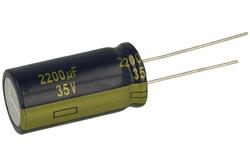 Kondensator; niskoimpedancyjny; elektrolityczny; EEUFC1V222; 2200uF; 35V; FR-A; fi 16x31,5mm; 7,5mm; przewlekany (THT); luzem; Panasonic; RoHS