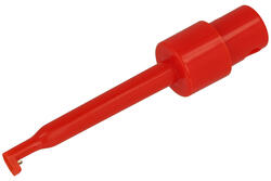 Test clip; R8-60-R; hook type; 1,7mm; red; 60mm; solder; 6A; 60V; phosphor bronze; ABS; Koko-Go; RoHS
