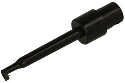Test clip; R8-60-B; hook type; 1,7mm; black; 60mm; solder; 6A; 60V; phosphor bronze; ABS; Koko-Go; RoHS