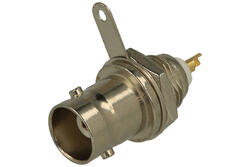 Socket; BNC; BNC-302; for panel; solder; straight; impedance 50 Ohm; white; silver