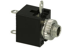 Socket; jack 2,5; GJ-2,5S; stereo; angled 90°; plastic; black; through hole