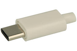 Plug; USB C; USB3.1TYPE-C; USB 2.0; for cable; straight; solder; plastic