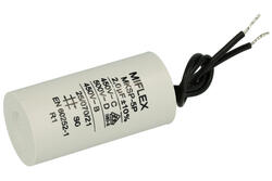 Kondensator; silnikowy (rozruchowy); I150V520K-G1; MKSP; 2uF; 450V AC; fi 25x51mm; z przewodami; Miflex; RoHS Kondensator; silnikowy (rozruchowy); I150V520K-G1; MKSP; 2uF; 450V AC; fi 25x51mm; z przewodami; Miflex; RoHS
