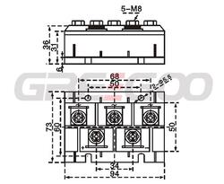 Bridge rectifier; 3-phases; MDS-100-12; 100A; 1200V; screwed; 80x40x32mm; Greegoo; RoHS