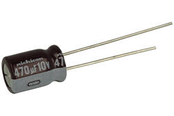 Capacitor; Low Impedance; electrolytic; UPW1A471MPD; 470uF; 10V; UPW; diam.8x11,5mm; 3,5mm; through-hole (THT); bulk; Nichicon; RoHS
