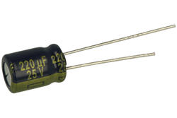 Capacitor; Low Impedance; electrolytic; EEUFC1E221; 220uF; 25V; FC; diam.8x11,5mm; 3,5mm; through-hole (THT); bulk; Panasonic; RoHS