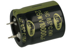 Capacitor; SNAP-IN; electrolytic; 10000uF; 25V; HC; HC1E109M25030HA; 20%; fi 25x30mm; bulk; -40...+85°C; Samwha; RoHS