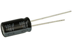 Capacitor; Low Impedance; electrolytic;  EEUFR1C681L; 680uF; 16V; FR-A; fi 8x15mm; 3,5mm; through-hole (THT); bulk; Panasonic; RoHS