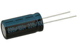 Kondensator; elektrolityczny; 220uF; 100V; TK; TKR221M2AJ26M; fi 13x26mm; 5mm; przewlekany (THT); luzem; Jamicon; RoHS