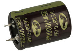 Kondensator; elektrolityczny; SNAP-IN; 10000uF; 25V; HE; HE1E109M25035HA; 20%; fi 25x35mm; 10mm; luzem; -40...+105°C; Samwha; RoHS