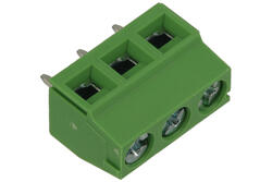 Terminal block; ELK508V-03P; 3 ways; R=5,08mm; 10mm; 13A; 300V; through hole; straight; square hole; slot screw; screw; vertical; 0,14÷1,5mm2; green; Dinkle; RoHS