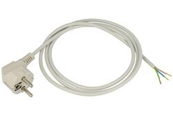 Kabel; zasilający; UNISCH; wtyk sieciowy CEE 7/7 kątowy; przewody; 1,5m; szary; 3 żyły; 0,50mm2; PVC; okrągły; linka; Cu; RoHS