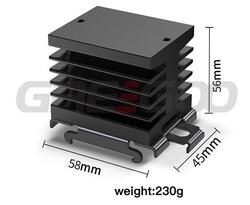 Radiator; GHS-6; do SSR 1-fazowych; z uchwytem TS35 na szynę DIN; z otworami; czerniony; 58mm; 45mm; 45mm; Greegoo